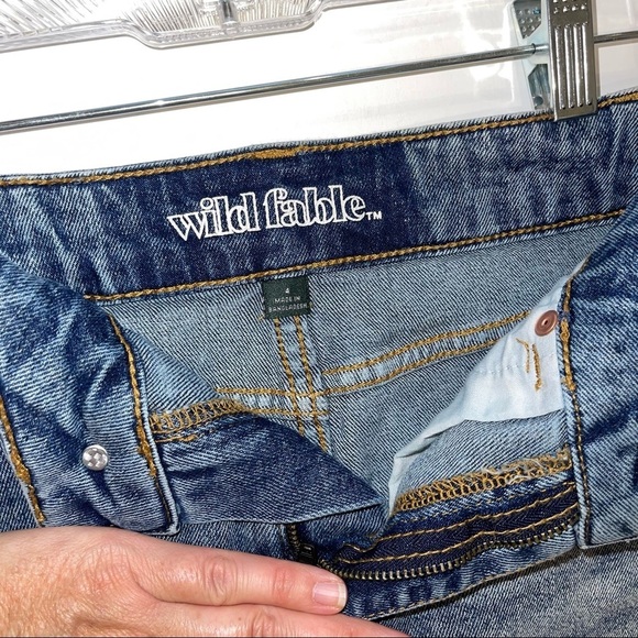 Wild Fable Raw Hem Jean Skirt Sz 4 - Picture 6 of 16